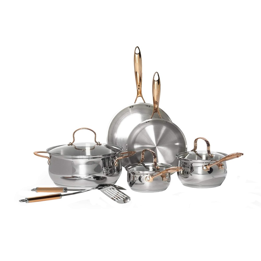 Denmark Tools for Cooks Celebrations Cookware Collection 10 Piece Heavy Gauge Stainless Steel Cookware Set