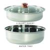 Denmark Tools for Cooks Celebrations Cookware Collection 8 Piece 4-Quart Stainless Steel Round Chafing Dish Set with Glass Lid for Entertaining & Catering view 4