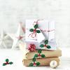 100pcs Christmas Artificial Holly Berry and Green Leaf Picks Embellishments for DIY Crafts Ornaments Home Decor and Festive Celebrations view 3