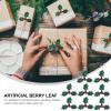 100pcs Christmas Artificial Holly Berry and Green Leaf Picks Embellishments for DIY Crafts Ornaments Home Decor and Festive Celebrations view 4