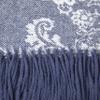 Calyx Interiors Wool Throw Blanket  50 x 60in Lambswool Throw Blanket with Tassels  Soft and Warm Thick Wool Throw  Throw Blanket for Couch, Bed, Sofa  Warm Blanket for Winter (Navy/Gray) view 3
