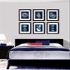Gnosis Picture Archive Navy Blue Beach Decor Seashells Wall Art set of 6 Unframed Prints view 2