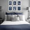 Gnosis Picture Archive Navy Blue Beach Decor Seashells Wall Art set of 6 Unframed Prints view 3