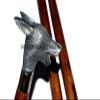 Silver Fox Head Aluminum Handle Nautical Victorian Vintage Wooden Walking Stick Cane Beautiful Cane view 1