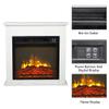 Zokop 25''W Freestanding Electric Fireplace Stove Space Heater with Realistic Flame, Wood Mantel, Remote Control for Home Room Indoor, 1500W-Black view 3
