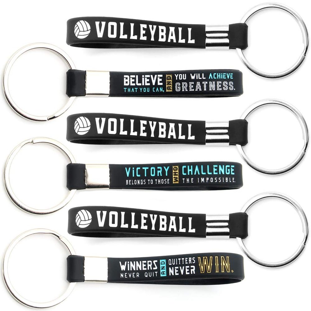 Inkstone Volleyball Keychains | (12 Pack) Sports Inspirational Quotes Believe That You Can and You Will Achieve Greatness | Flexible | Gifts For Your Team, Friends, Family, and Colleagues