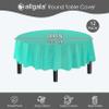 allgala Premium Disposable Round Plastic Table Cloths - 12 Pack, 84 inches (7 feet), Waterproof, Stain-Resistent, Easy Clean-Up for Parties, Events, Gathrings and Everyday Use -Fresh mint-TC58521 view 2