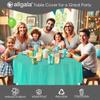 allgala Premium Disposable Round Plastic Table Cloths - 12 Pack, 84 inches (7 feet), Waterproof, Stain-Resistent, Easy Clean-Up for Parties, Events, Gathrings and Everyday Use -Fresh mint-TC58521 view 3