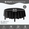 allgala Premium Plastic Table Cover Medium Weight Disposable Tablecloth-12PK Round 84"-Black-Waterproof, Stain-Resistent, Easy Clean-Up for Parties, Events, Gathrings and Everyday Use -TC58502 view 2