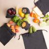 Cotton Muslin Bags, Single Drawstring Premium Quality Eco Friendly Black Reusable Muslin Bags. Pack of 100. (6 x 10 Inches) view 3