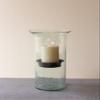 Glass Hurricane Pillar Candle Holder with Rustic Metal Insert, Perfect as a Centerpiece (Large) view 4