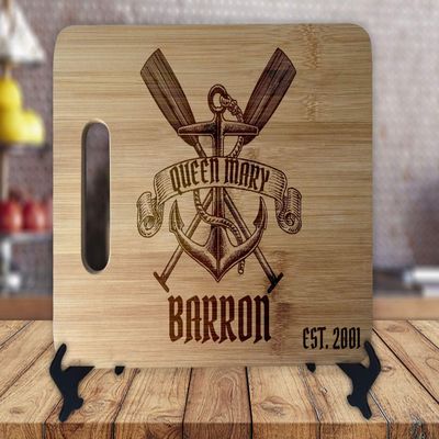Personalized Boat Name Engraved Cutting Board Chopping Block