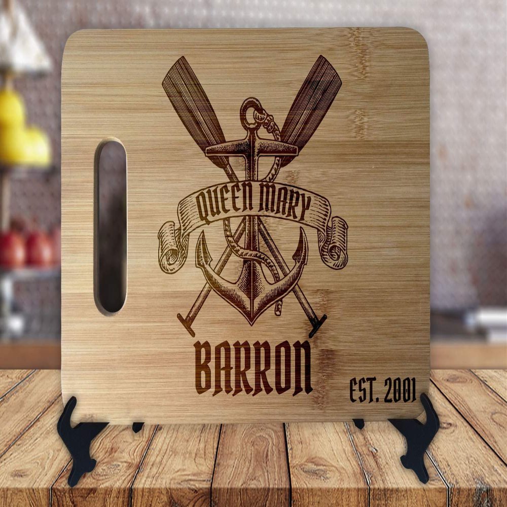 Personalized Boat Name Engraved Cutting Board Chopping Block