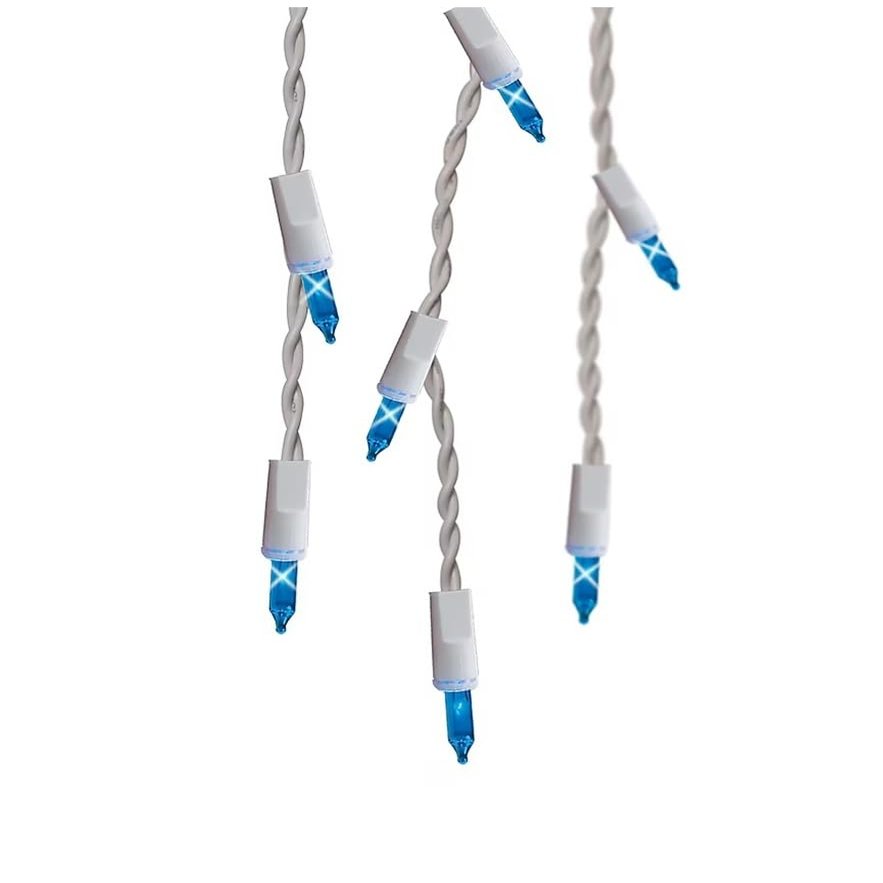 GE String-A-Long 300-Count Constant Blue Mini Incandescent Plug-in Christmas Icicle Lights 61514LO