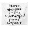 Suklly Tapestry Wall Hanging Never Apologize Being Powerful Fucking Woman Home Decor Polyester Living Bedroom Dorm 50 X 60 Inches Picnic Mat Beach Towel Bed Cover view 1