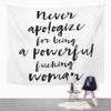 Suklly Tapestry Wall Hanging Never Apologize Being Powerful Fucking Woman Home Decor Polyester Living Bedroom Dorm 50 X 60 Inches Picnic Mat Beach Towel Bed Cover view 3
