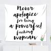 Suklly Tapestry Wall Hanging Never Apologize Being Powerful Fucking Woman Home Decor Polyester Living Bedroom Dorm 50 X 60 Inches Picnic Mat Beach Towel Bed Cover view 4