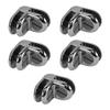 Prolinemax Set of 5 Pieces Chrome 2-Way Glass Display Connector 3/16 Inch Tempered Glass Shelf view 1