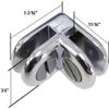 Prolinemax Set of 5 Pieces Chrome 2-Way Glass Display Connector 3/16 Inch Tempered Glass Shelf view 4