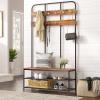 HOOBRO Hall Tree with Bench, Entryway Bench with Coat Rack, Mud Room Rack with 12 Double Hooks and Shoe Storage, Coat Tree, Shoe Rack Organizer, for Foyer, Front Door, Rustic Brown BF05MT01 view 2