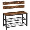 HOOBRO Hall Tree with Bench, Coat Rack Shoe Bench Set, Entryway Shoe Rack with Coat Hooks, Hall Tree Coat Rack, Mud Room, Industrial, for Foyer, Front Door, Rustic Brown BF07MT01 view 1