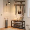 HOOBRO Hall Tree with Bench, Coat Rack Shoe Bench Set, Entryway Shoe Rack with Coat Hooks, Hall Tree Coat Rack, Mud Room, Industrial, for Foyer, Front Door, Rustic Brown BF07MT01 view 3