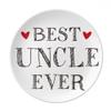 Best uncle ever Quote Heart Dessert Plate Decorative Porcelain 8 inch Dinner Home view 1
