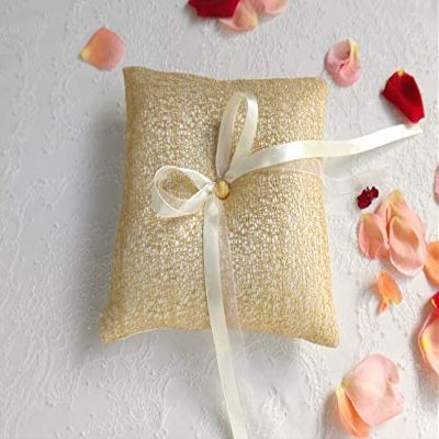 Ivory and Gold Wedding Ring Bearer Pillow