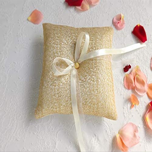 Ivory and Gold Wedding Ring Bearer Pillow