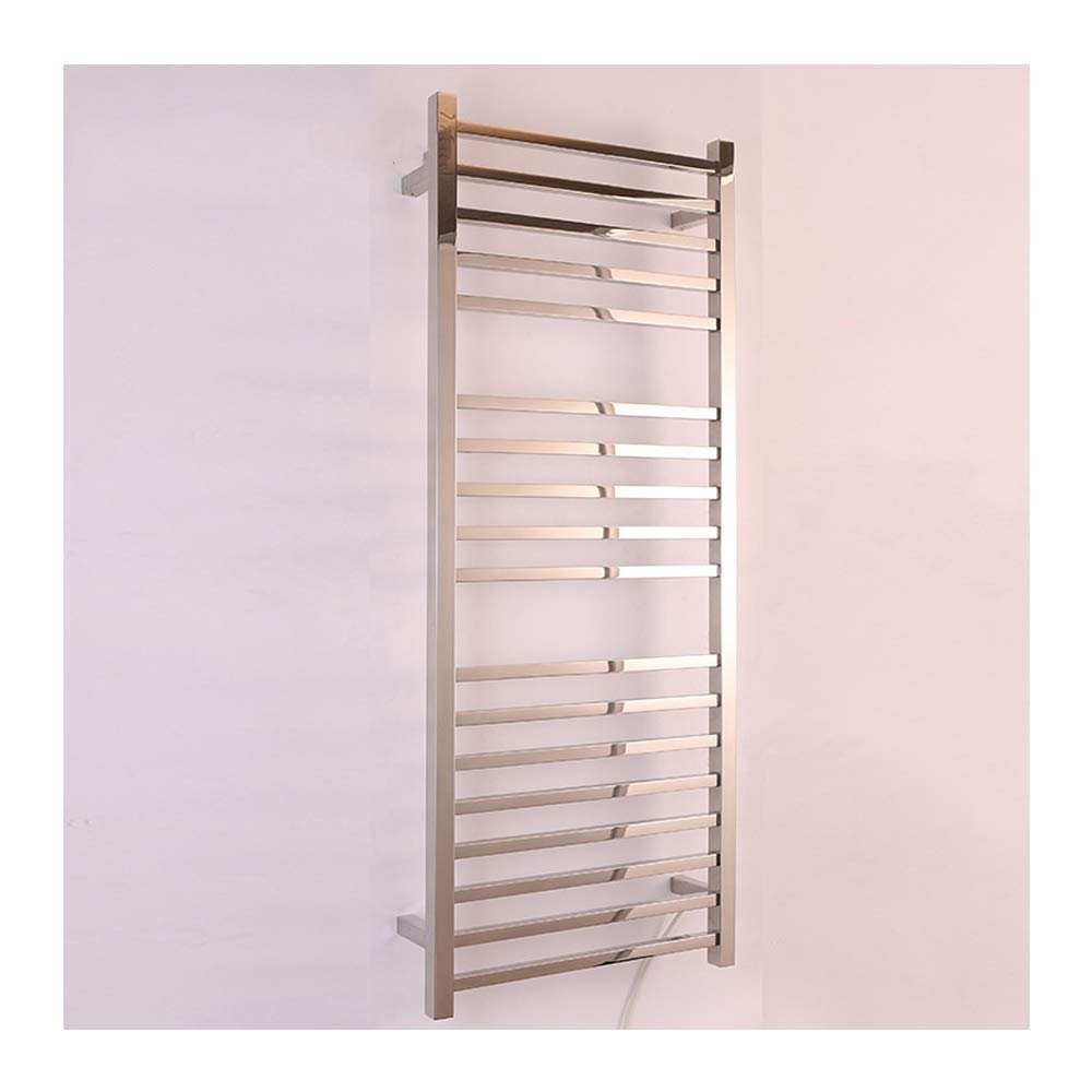 GLYYR Towel Warmer Heated Towel Rail with 18 Square Bars Stainless Steel Mirror Finish Heated Towel Racks for Bathroom Hotel Shower Room 1250X510x120 Mm,Plugin