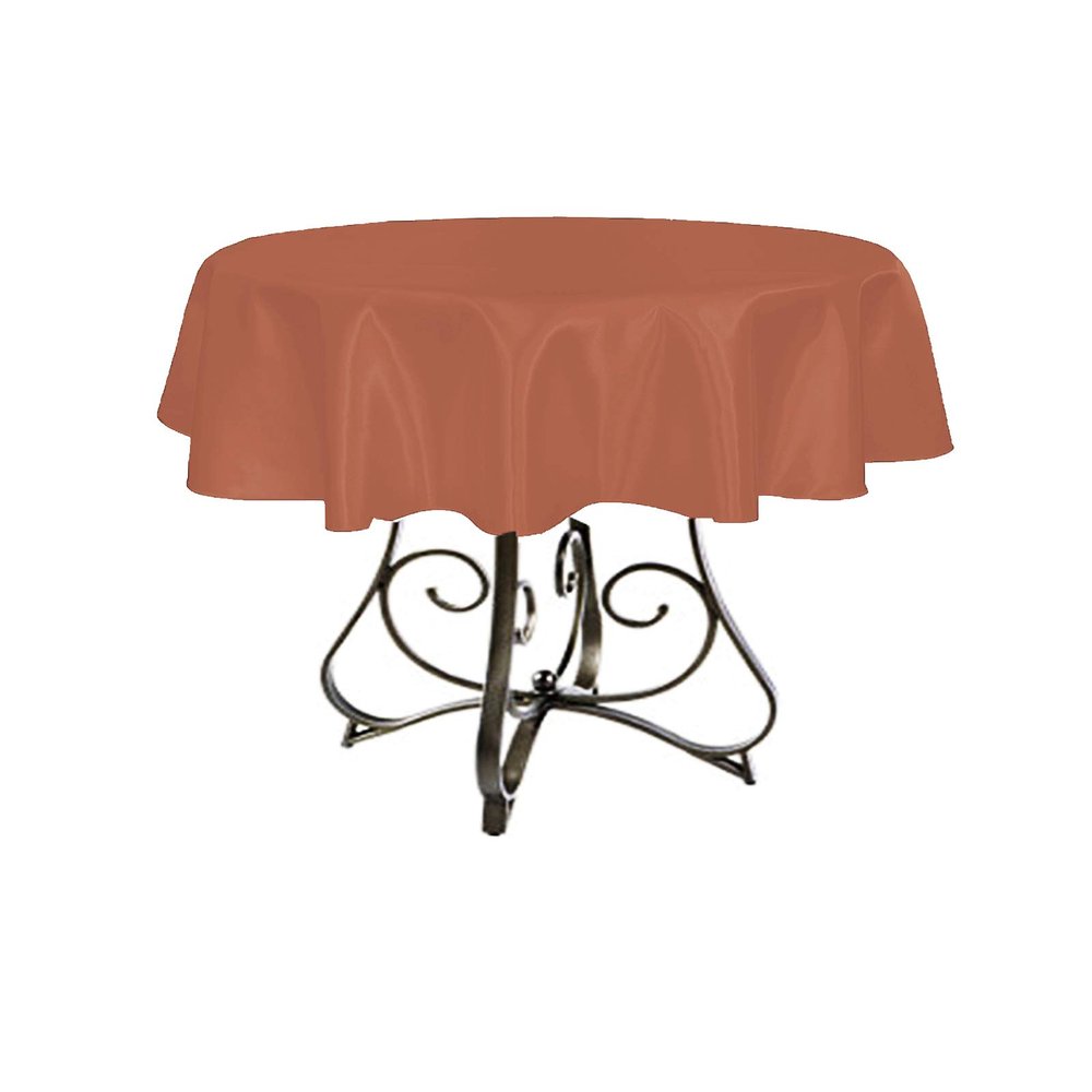 KS Linens Satin Round Tablecloth 30" (Rust)