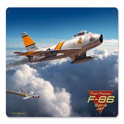 ArtFuzz F-86 Saber Jet 15X12 Vintage Sign 15X12