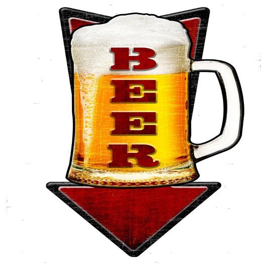 3-D Cold Beer Arrow Vintage Sign 24X10