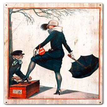 Flapper Shiner Vintage Sign 12X18