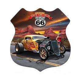 3-D Out On Route 66 Vintage Sign 18X20