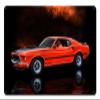 ArtFuzz Orange Mustang Mach 1 Fastback Car Vintage Sign 18X12 view 1