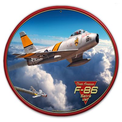 F-86 Saber Jet 17X12 Vintage Sign 17X12