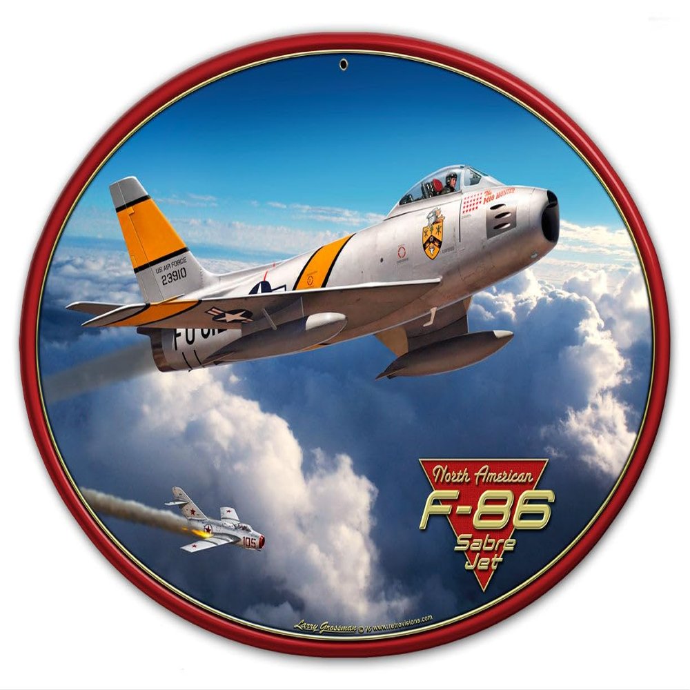 F-86 Saber Jet 17X12 Vintage Sign 17X12