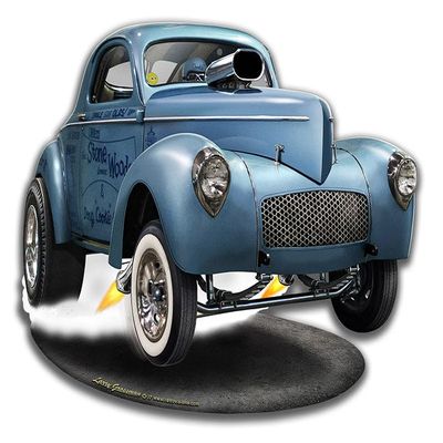 ArtFuzz 1941 S.W.C. Willys Gasser Cut-Out 14X11
