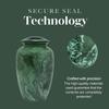 Eternal Harmony Large Urn for Ashes, Adult Male & Female Cremation Urn for Human Ashes with Elegant Finishes, Secure Seal & Velvet Bag, Funeral Urn for Men & Women Up to 200 lbs, 7x11 (Green Milo) view 4