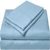 JC Decor Cotton Sheets Set 4 Piece- 100% Cotton Sheet Set 400 Thread Count Bed Sheets for Bed Fits Mattress Upto 15'' Deep Pocket (RV -Short Queen Size, Light Blue) view 1