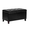 Asense Storage Ottoman Bench, Faux Leather Upholstered End of Bed Bench with Safety Hinge Wooden Legs, for Entryway Bedroom (Black, 33.3") view 1