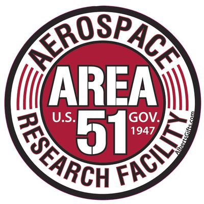 Round Area 51 Sticker (Measures 4 INCHES in Diameter)