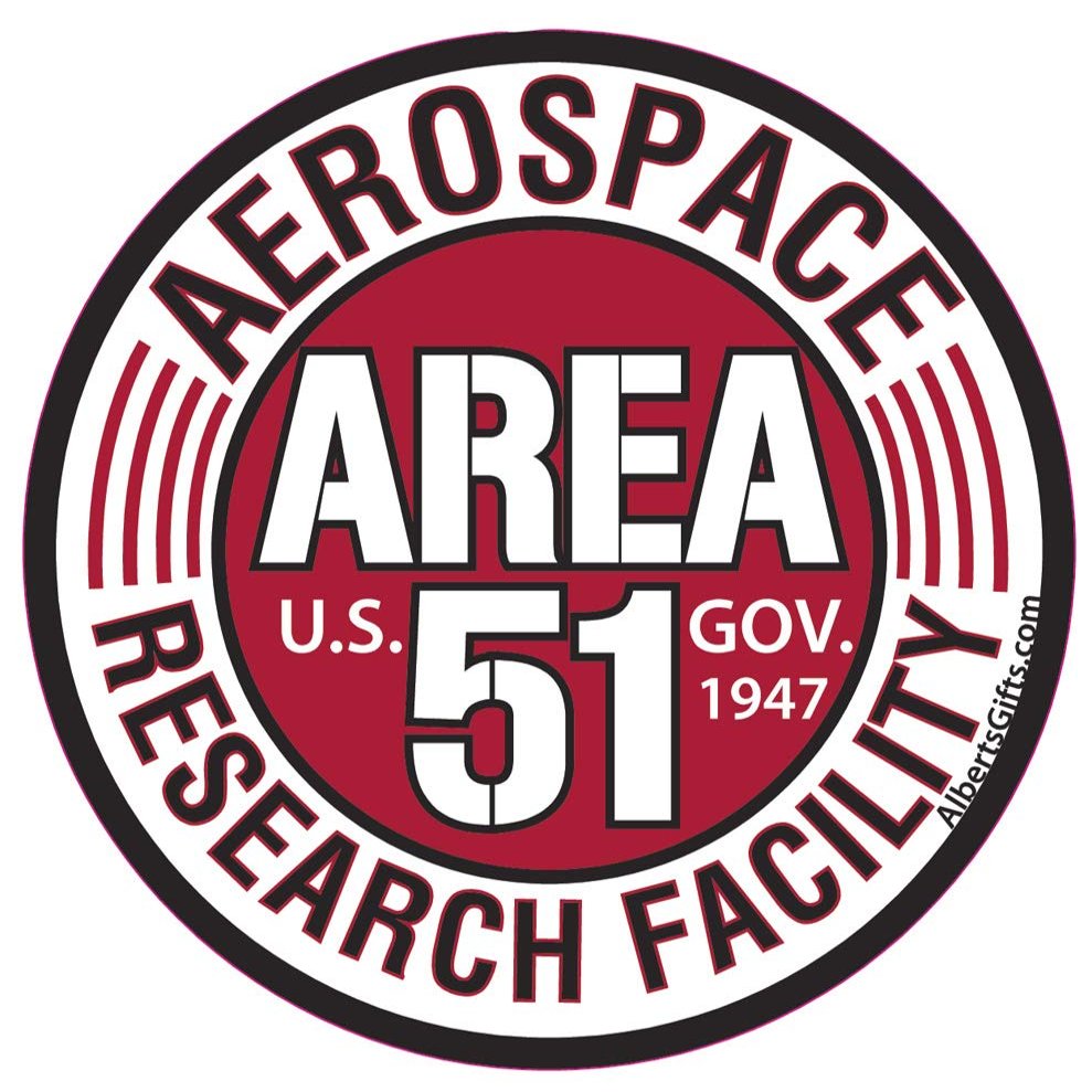 Round Area 51 Sticker (Measures 4 INCHES in Diameter)