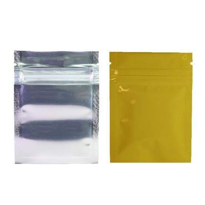QQ Studio 100 Clear/Colored Mylar Zip Lock Bags w/Tear Notch 6.5x9cm (2.5x3.5") (Clear/Silver/Gold)