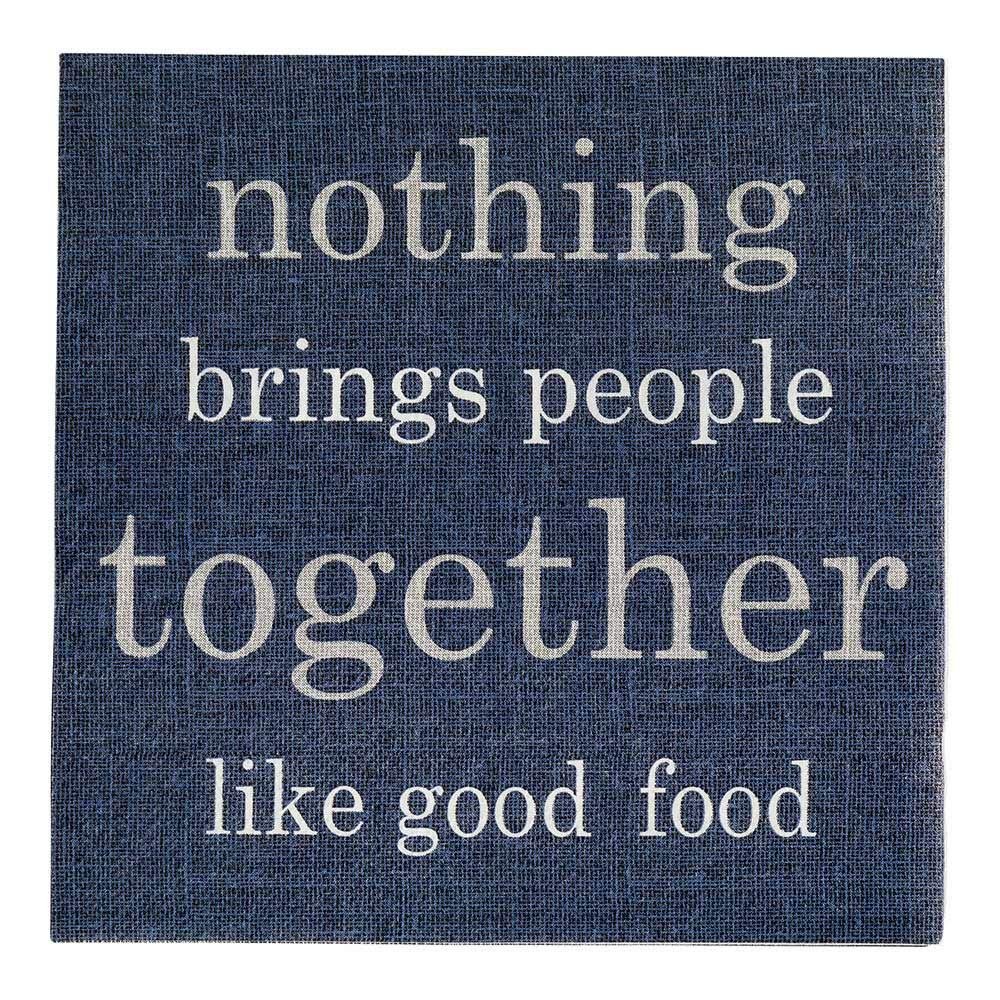 Restaurantware 13 Inch Paper Luncheon Napkins 500 Good Food Design Printed Napkins - 3-Ply Textured Edges Navy Paper Decorated Napkins Soft And Strong For Parties Or Catering Events