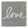 Restaurantware 13 Inch Paper Luncheon Napkins 500 Love Script Design Printed Napkins - 3-Ply Textured Edges Gray Paper Decorated Napkins Soft And Strong For Parties Or Catering Events view 1