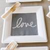 Restaurantware 13 Inch Paper Luncheon Napkins 500 Love Script Design Printed Napkins - 3-Ply Textured Edges Gray Paper Decorated Napkins Soft And Strong For Parties Or Catering Events view 3