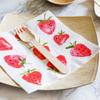 Restaurantware 13 Inch Paper Luncheon Napkins 500 Strawberry Design Printed Napkins - 3-Ply Textured Edges White Paper Decorated Napkins Soft And Strong For Parties Or Catering Events view 3
