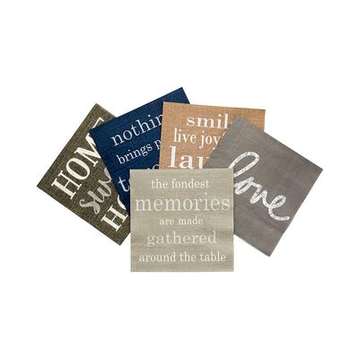 Restaurantware 13 Inch Paper Luncheon Napkins 500 Fondest Memories Design Printed Napkins - 3-Ply Textured Edges Gray Paper Decorated Napkins Soft And Strong For Parties Or Catering Events